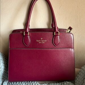 Kate Spade Burgundy Leather Satchel Timeless Design